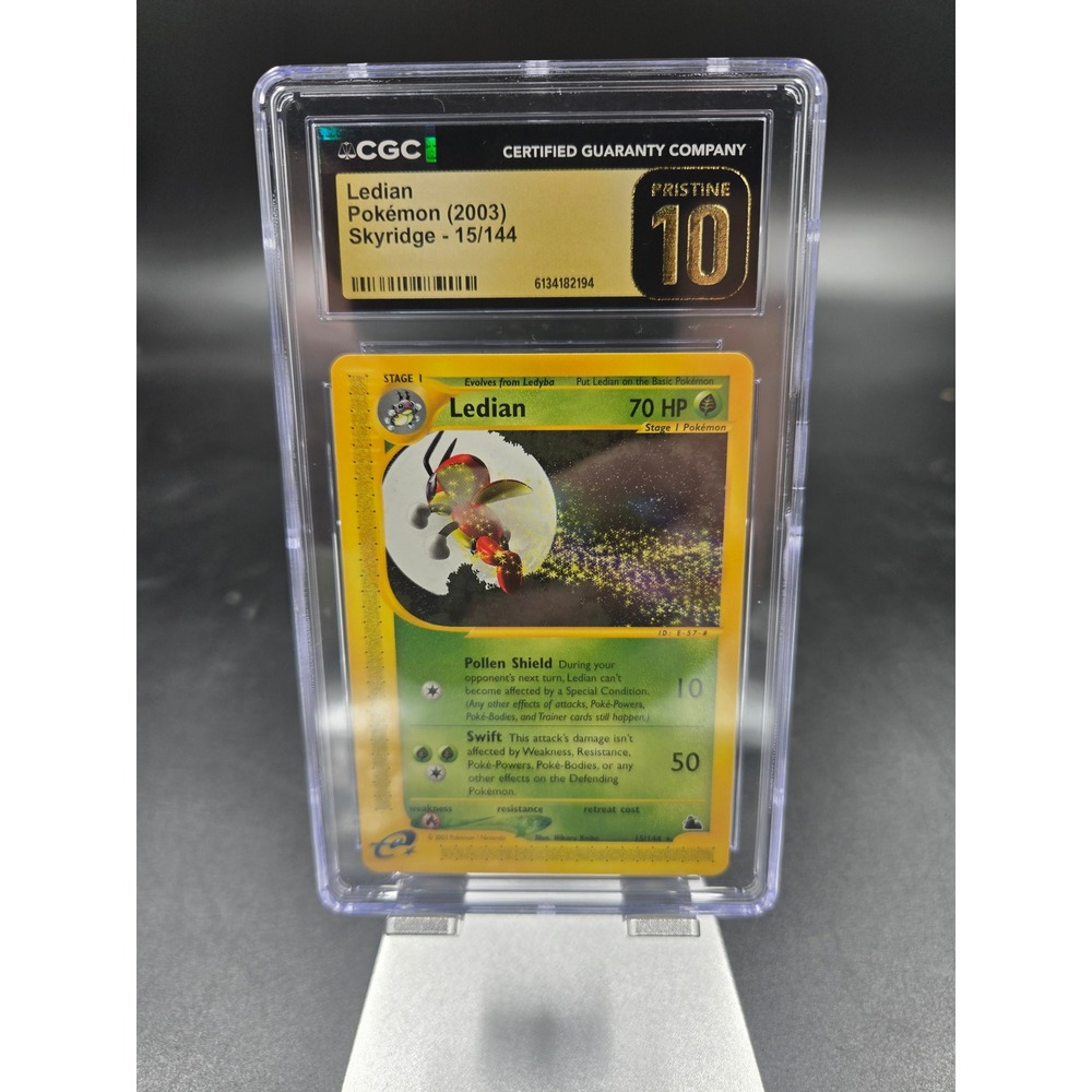 Pokemon Ledian 2003 Skyridge 15/144 CGC Pristine 10 Graded Card